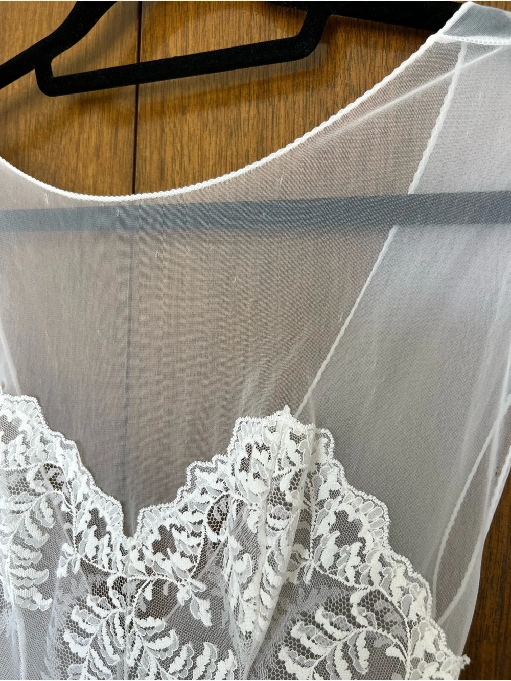 Vintage Sheer Lace White Women's Dress - Picture 3 of 8